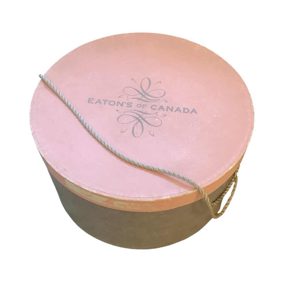 Eatons of Canada Pink and Grey Hat Box